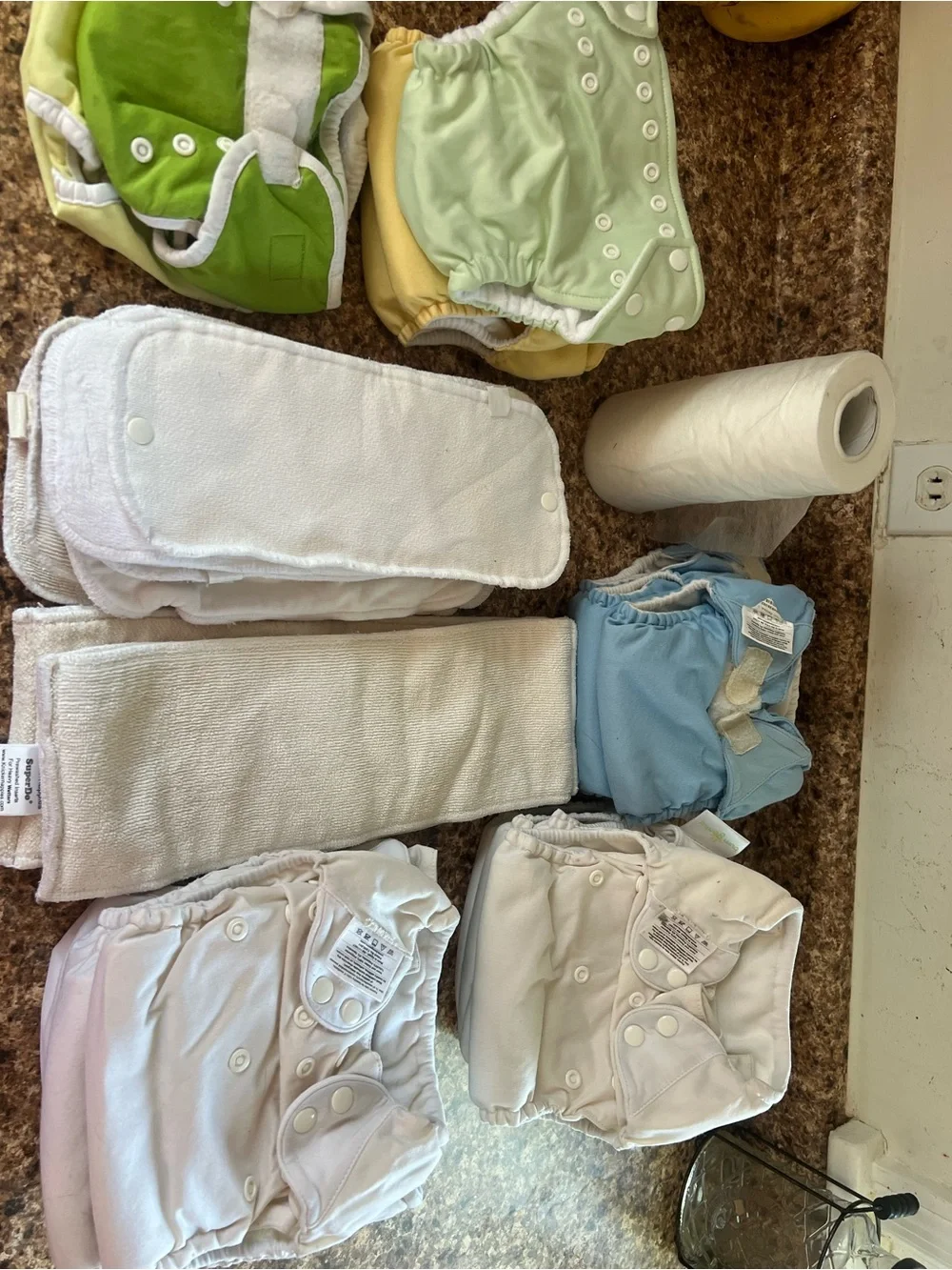 Adjustable Green & Light Green Cloth Diaper Covers for Kids